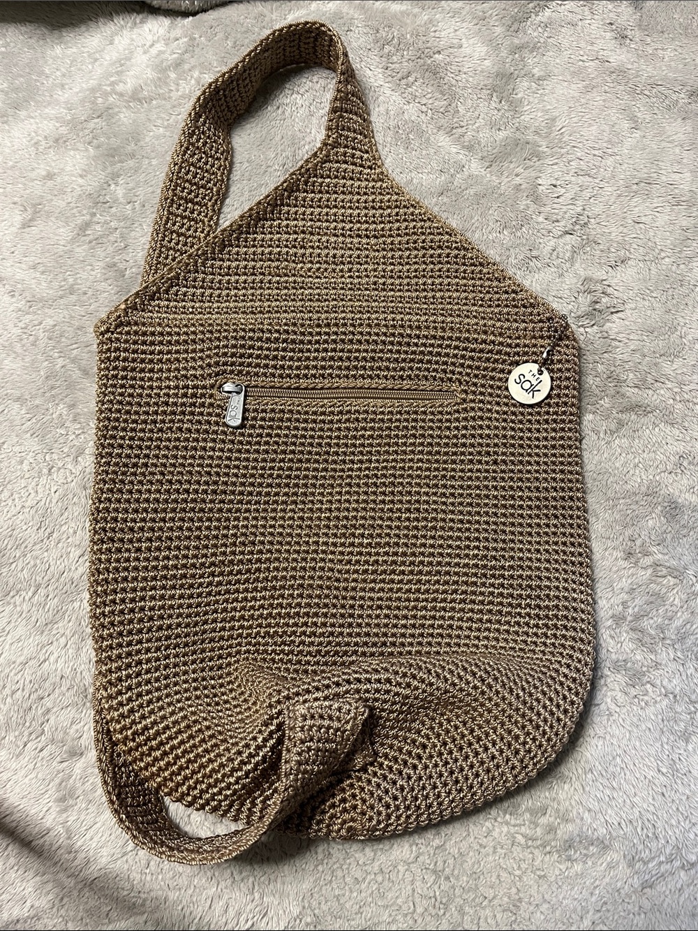 The Sak Crochet Crossbody Bag in Brown